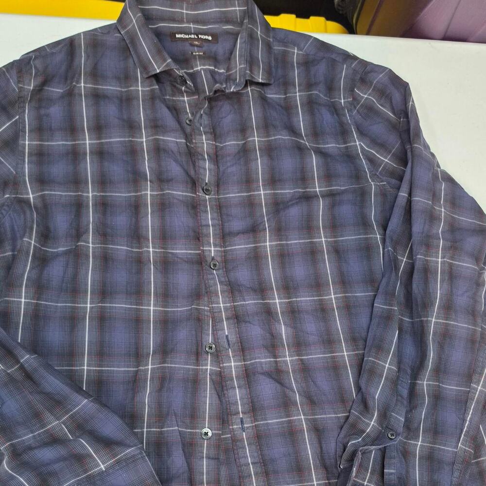 Michael kors mens plaid button